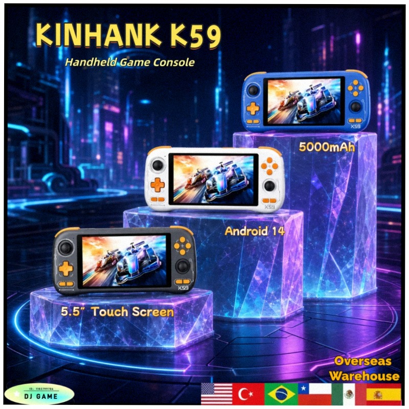 Gaming Console Under 5000 - KINHANK K59 Handheld-Spielkonsole Android 14 5,5''