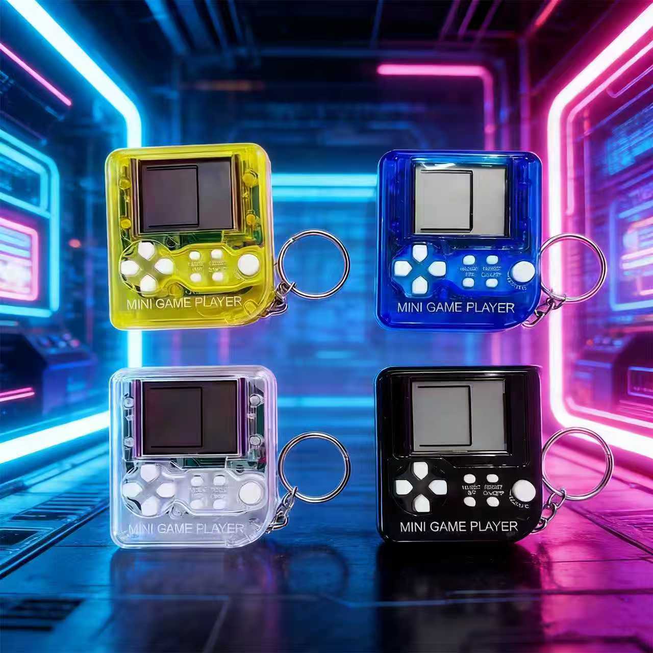 Gaming Console Keychain - Retro Mini Handheld-Spielkonsole Schlüsselanhänger Klassische Tetris