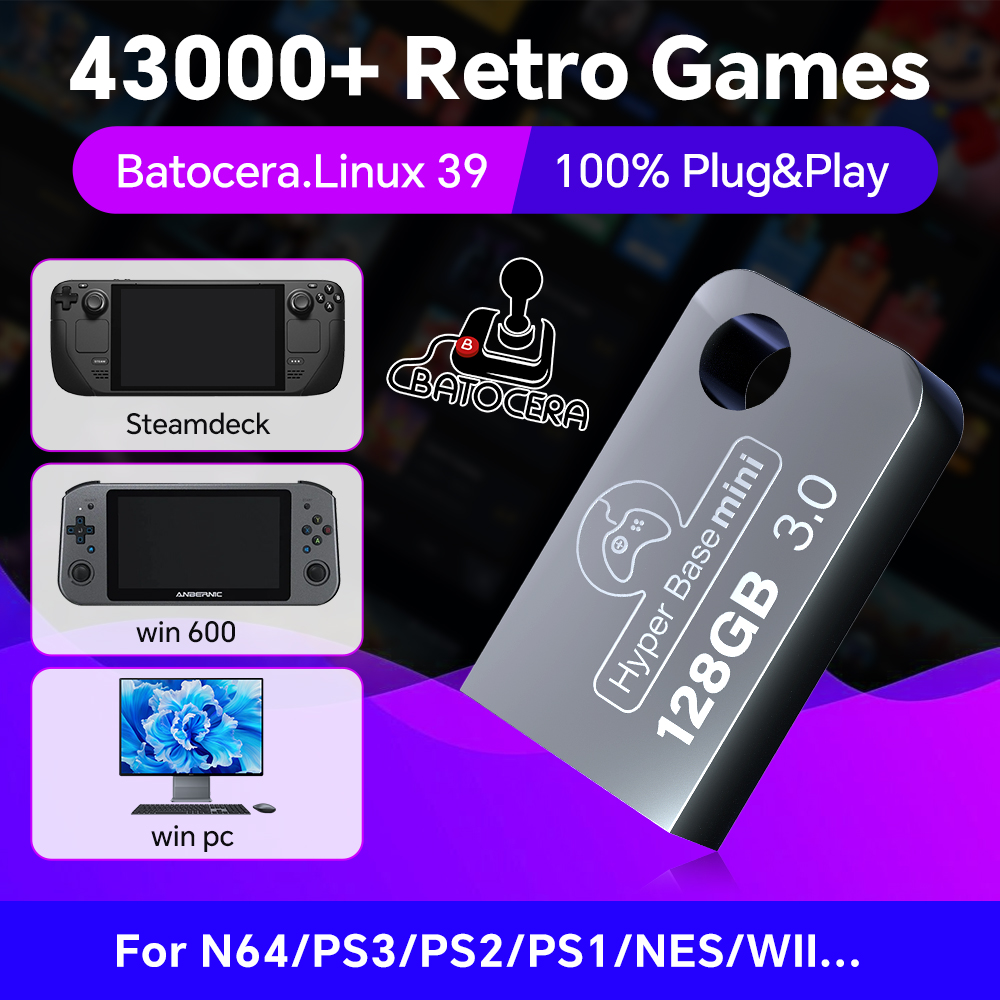 Gaming Console Latest - Batocera 128G USB-Flash-Laufwerk für Windows 43000,